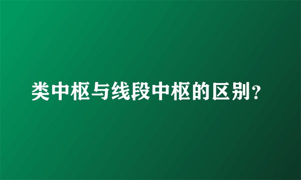 类中枢与线段中枢的区别？