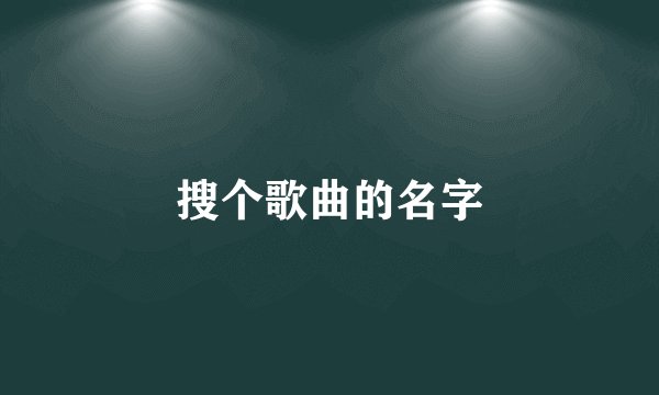 搜个歌曲的名字