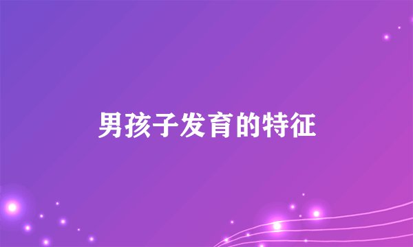 男孩子发育的特征
