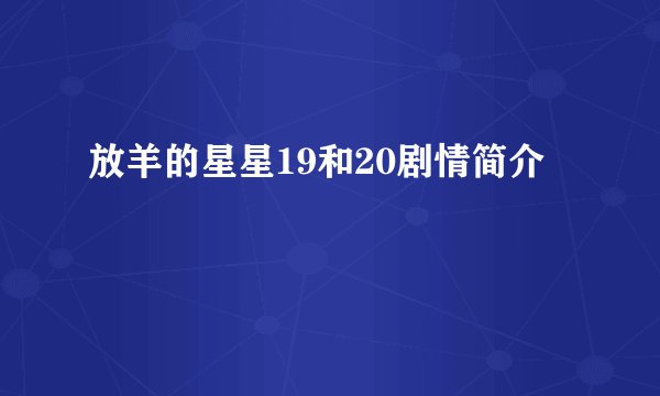 放羊的星星19和20剧情简介