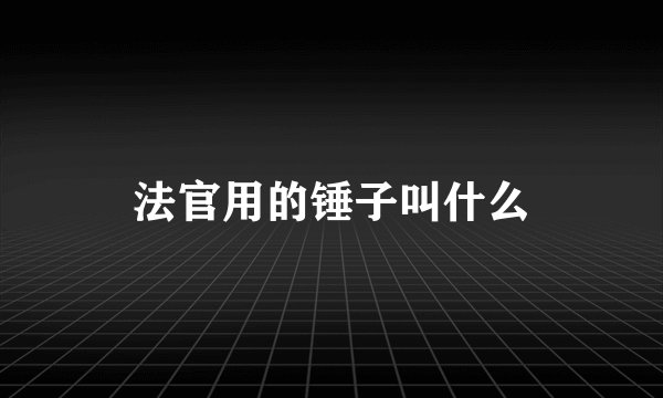 法官用的锤子叫什么