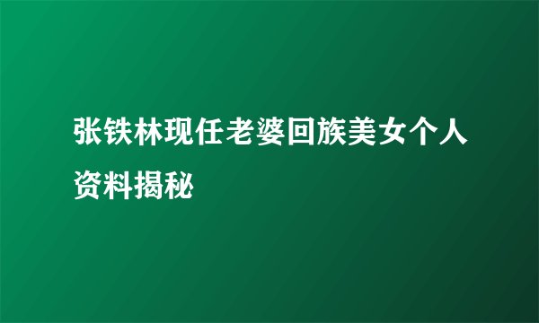 张铁林现任老婆回族美女个人资料揭秘