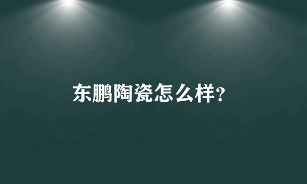 东鹏陶瓷怎么样？