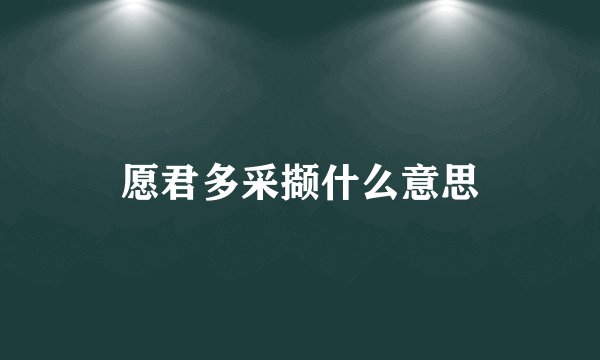 愿君多采撷什么意思