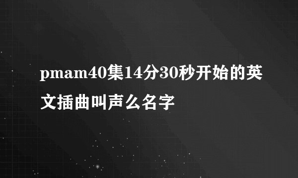 pmam40集14分30秒开始的英文插曲叫声么名字