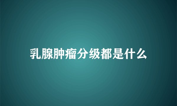 乳腺肿瘤分级都是什么
