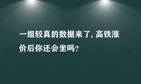 一组较真的数据来了, 高铁涨价后你还会坐吗？