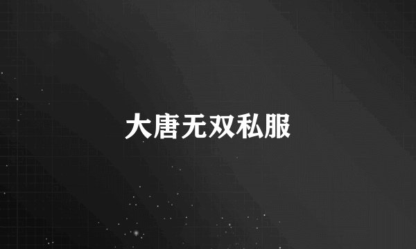 大唐无双私服