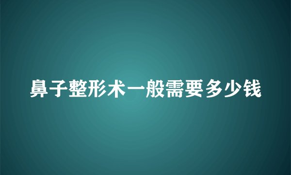 鼻子整形术一般需要多少钱