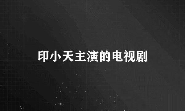 印小天主演的电视剧