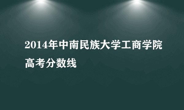 2014年中南民族大学工商学院高考分数线