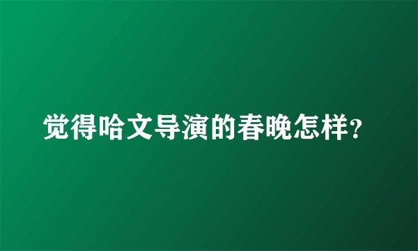 觉得哈文导演的春晚怎样？