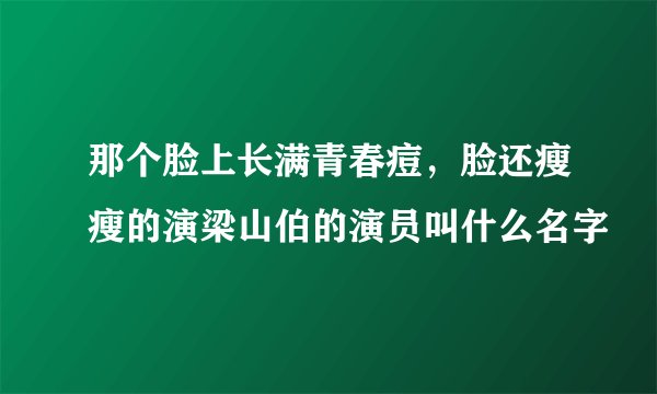 那个脸上长满青春痘，脸还瘦瘦的演梁山伯的演员叫什么名字