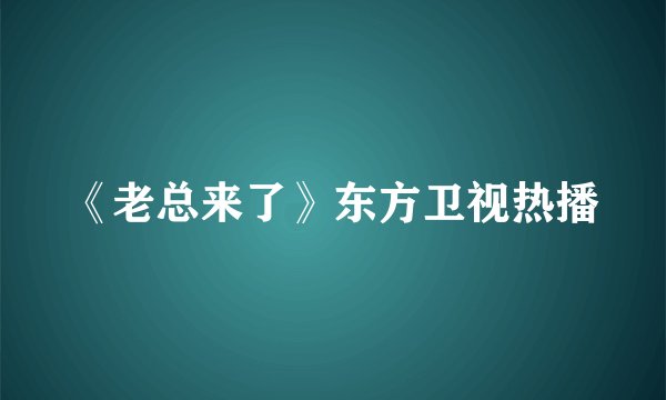 《老总来了》东方卫视热播