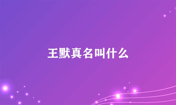 王默真名叫什么