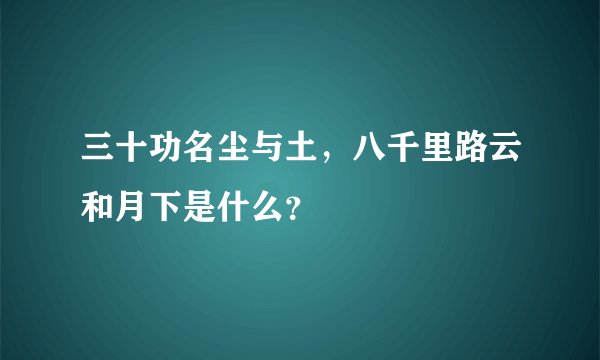 三十功名尘与土,八千里路云和月下是什么?