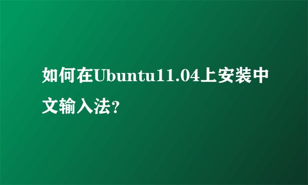 如何在Ubuntu11.04上安装中文输入法?