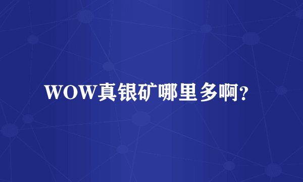 WOW真银矿哪里多啊？