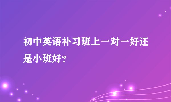 初中英语补习班上一对一好还是小班好？