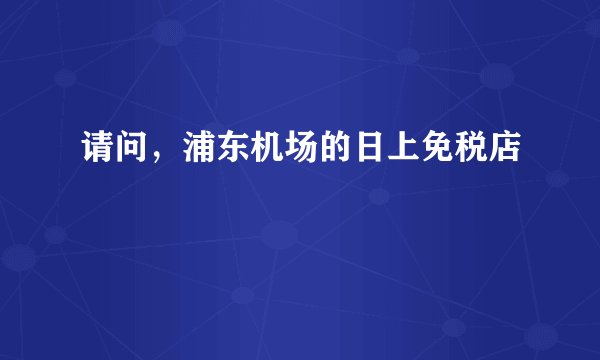 请问，浦东机场的日上免税店