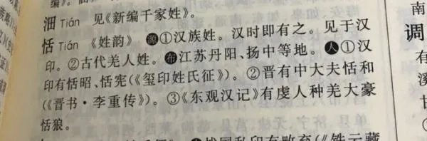 恬姓