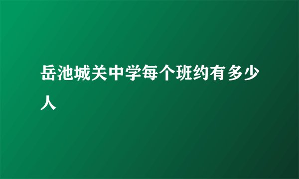 岳池城关中学每个班约有多少人