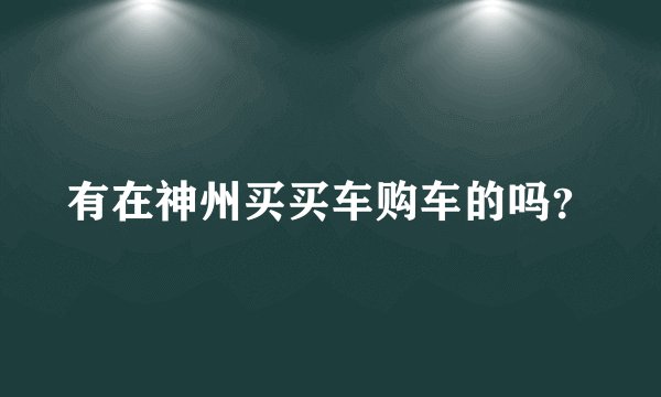 有在神州买买车购车的吗?