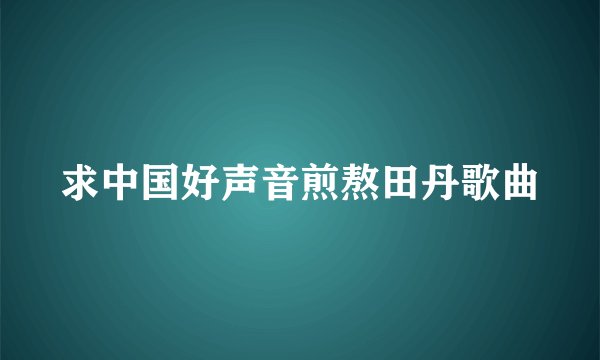 求中国好声音煎熬田丹歌曲