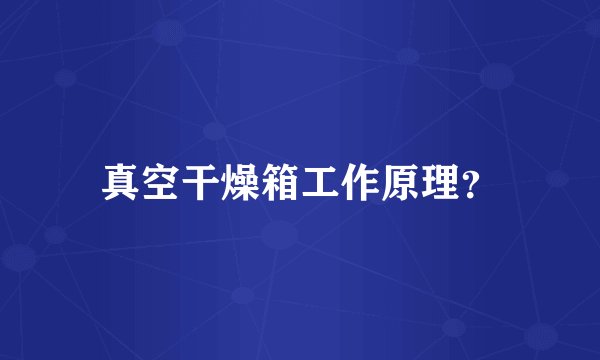 真空干燥箱工作原理？