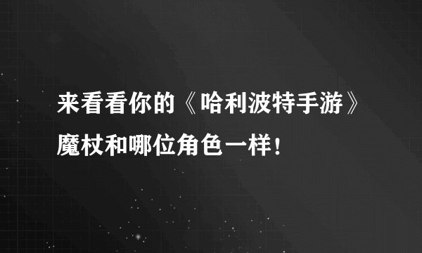 来看看你的《哈利波特手游》魔杖和哪位角色一样!