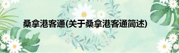 桑拿港客通(关于桑拿港客通简述)