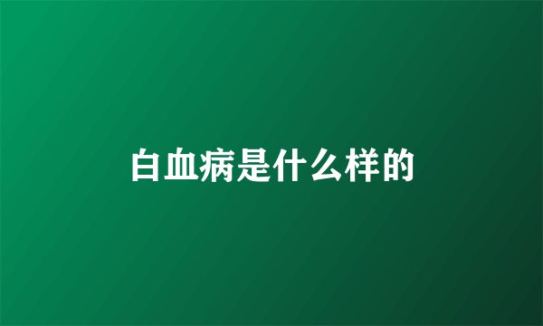 白血病是什么样的