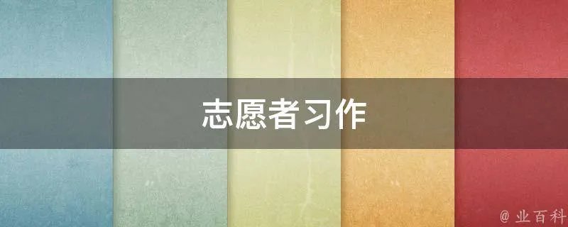 志愿者习作