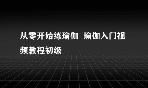 从零开始练瑜伽  瑜伽入门视频教程初级