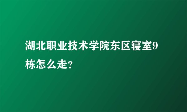 湖北职业技术学院东区寝室9栋怎么走?