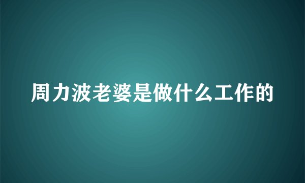 周力波老婆是做什么工作的
