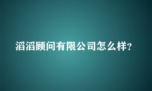 滔滔顾问有限公司怎么样？