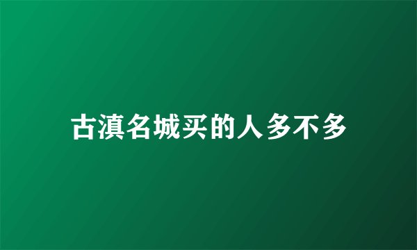 古滇名城买的人多不多