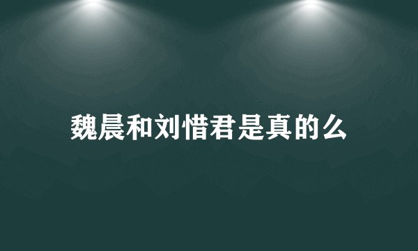魏晨和刘惜君是真的么
