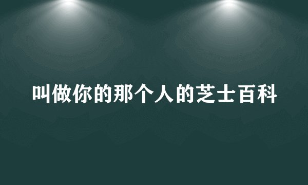 叫做你的那个人的芝士百科