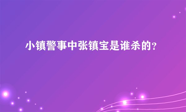 小镇警事中张镇宝是谁杀的？