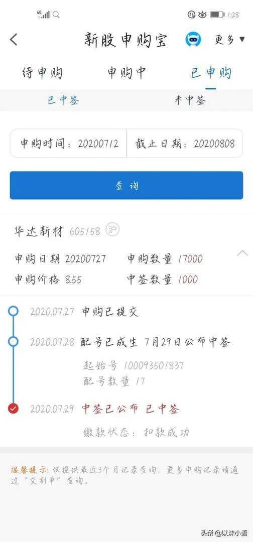 你申购新股中过签吗?