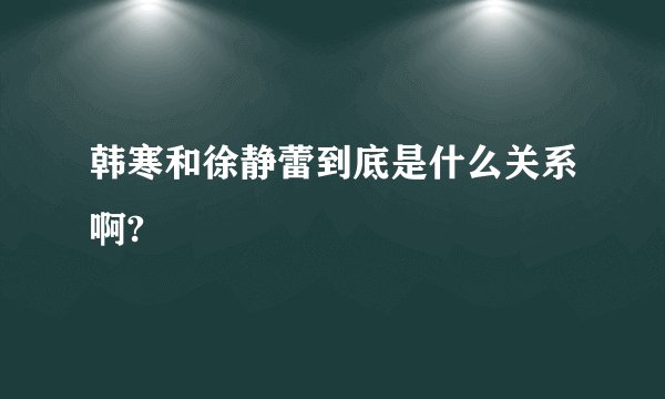 韩寒和徐静蕾到底是什么关系啊?