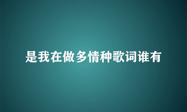 是我在做多情种歌词谁有