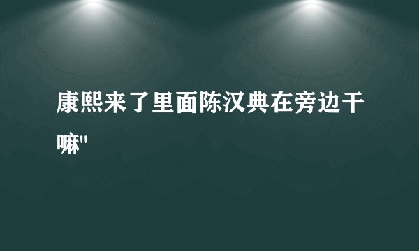 康熙来了里面陈汉典在旁边干嘛