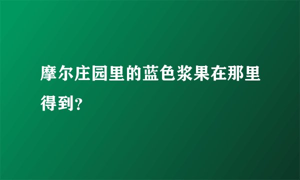 摩尔庄园里的蓝色浆果在那里得到？