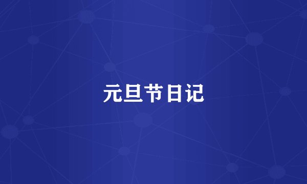 元旦节日记
