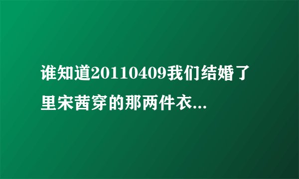 谁知道20110409我们结婚了里宋茜穿的那两件衣服是什么牌子的？
