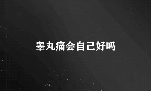 睾丸痛会自己好吗