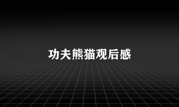 功夫熊猫观后感
